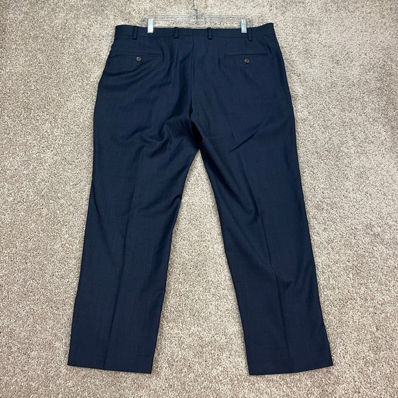 Chaps Pants Mens 38x29 Navy Blue Straight Leg Stretch Waistband Flat Front EUC - Picture 3 of 9